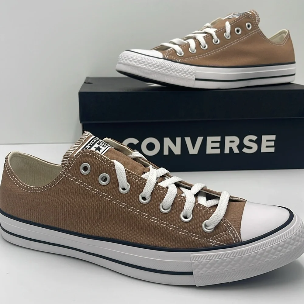 Converse Men’s Brown and White Chuck Taylor All Star Low-Top Sneaker - Hot Tea - Picture 14 of 16
